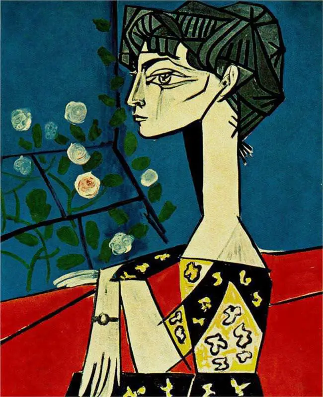 Jacqueline with Flowers Pablo Picasso